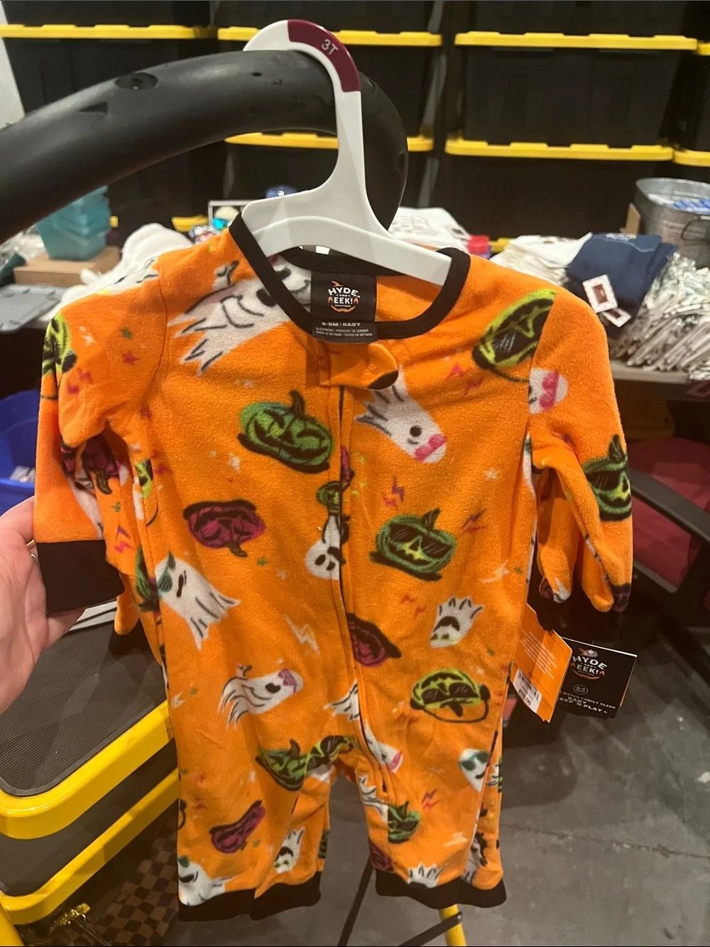 Hyde & EEK! Orange Halloween Fleece Footie for Kids